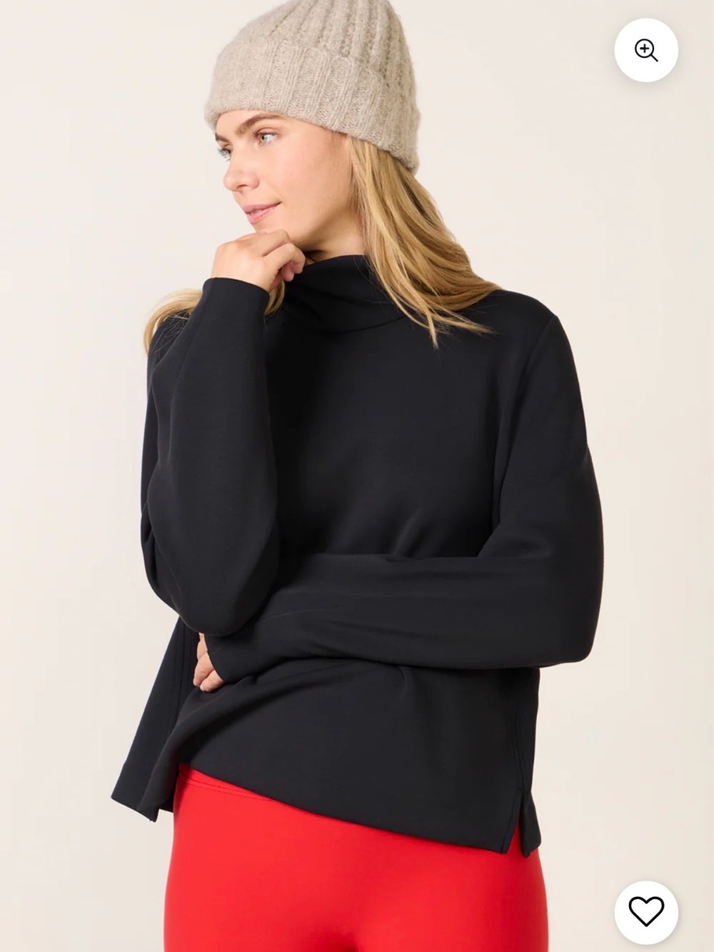 SPANX Charcoal Black Mock Neck Sweatshirt